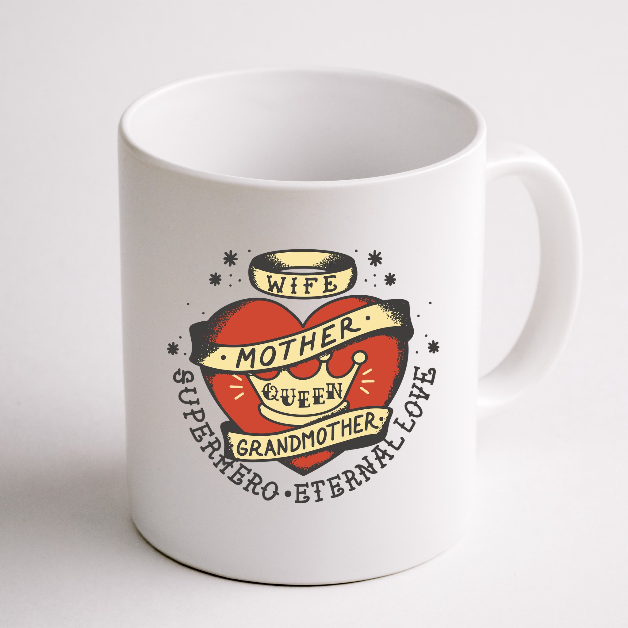 Wife Mother Grandmother Queen Heart Gift Mug