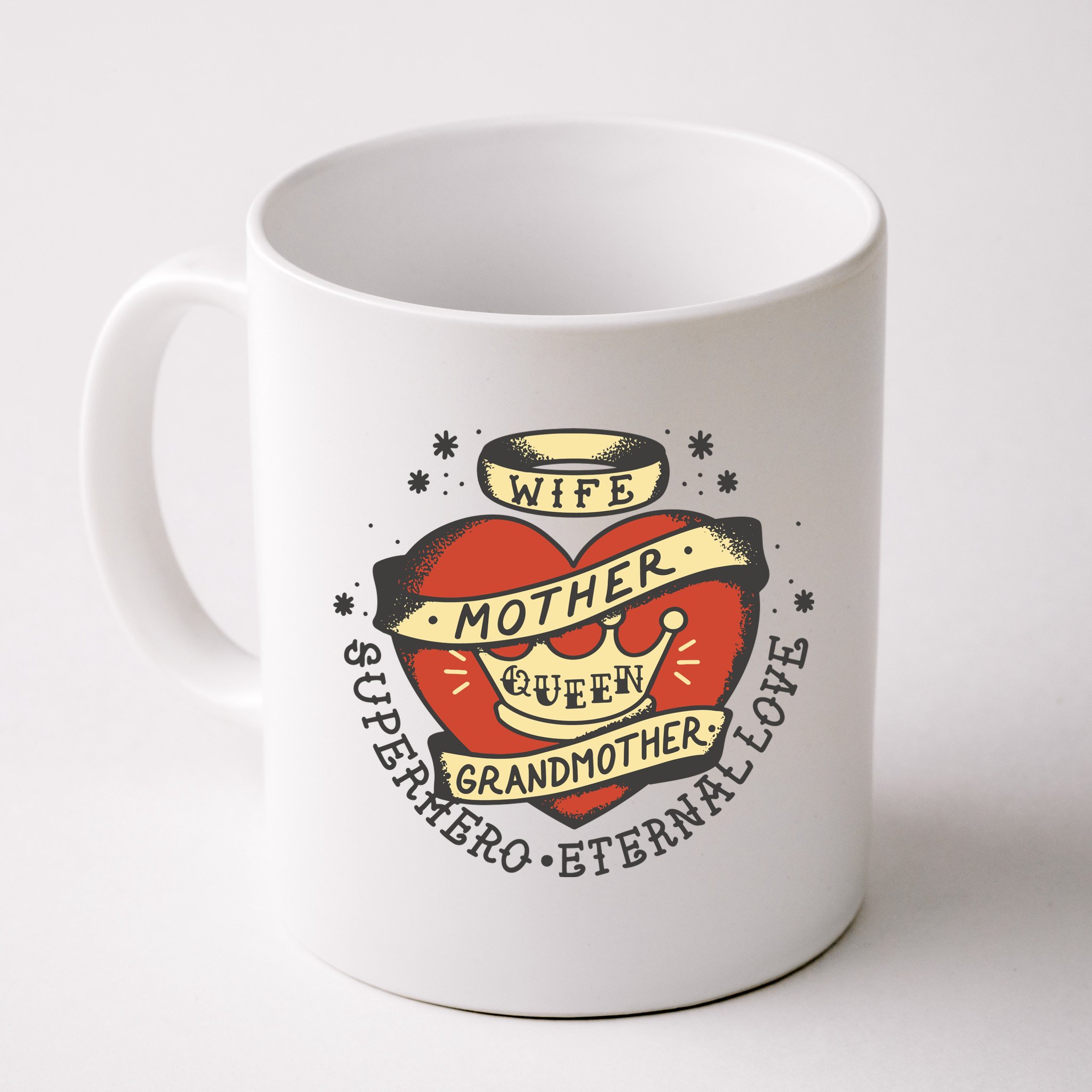 Wife Mother Grandmother Queen Heart Gift Mug