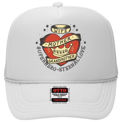 Wife Mother Grandmother Queen Heart Gift Trucker Hat