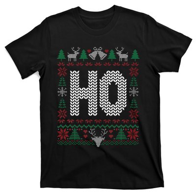 Where My HoS At Ho Matching Couple Christmas Ugly T-Shirt