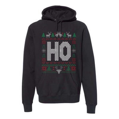 Where My HoS At Ho Matching Couple Christmas Ugly Premium Hoodie