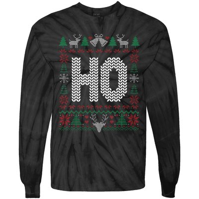 Where My HoS At Ho Matching Couple Christmas Ugly Tie-Dye Long Sleeve Shirt