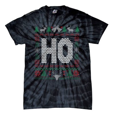 Where My HoS At Ho Matching Couple Christmas Ugly Tie-Dye T-Shirt