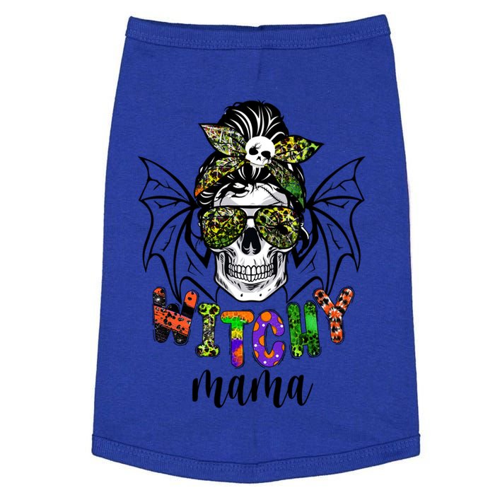 Witchy Mama Halloween Skull Witch Mom Spooky Cool Gift Doggie Tank