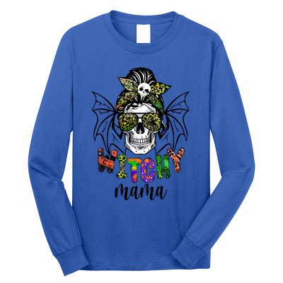 Witchy Mama Halloween Skull Witch Mom Spooky Cool Gift Long Sleeve Shirt