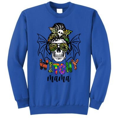 Witchy Mama Halloween Skull Witch Mom Spooky Cool Gift Sweatshirt