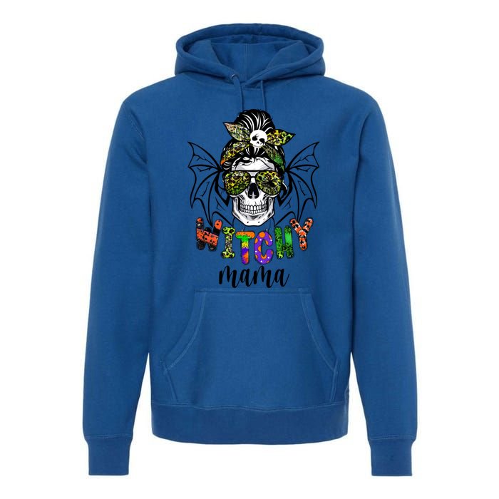 Witchy Mama Halloween Skull Witch Mom Spooky Cool Gift Premium Hoodie