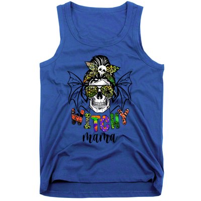 Witchy Mama Halloween Skull Witch Mom Spooky Cool Gift Tank Top