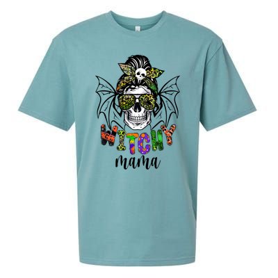 Witchy Mama Halloween Skull Witch Mom Spooky Cool Gift Sueded Cloud Jersey T-Shirt