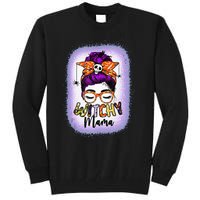 Witchy Mama Halloween Messy Bun Skull Witch Mom  Spooky Tall Sweatshirt