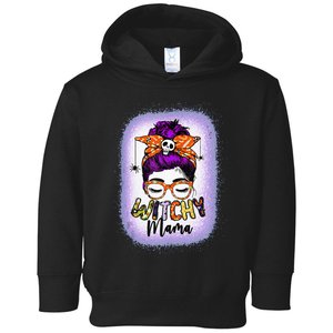 Witchy Mama Halloween Messy Bun Skull Witch Mom  Spooky Toddler Hoodie