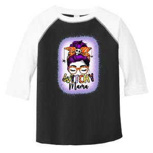 Witchy Mama Halloween Messy Bun Skull Witch Mom  Spooky Toddler Fine Jersey T-Shirt