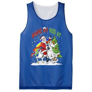 Where My HoS At Santa Claus Riding Unicorn Happy Christmas Gift Mesh Reversible Basketball Jersey Tank