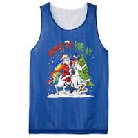 Where My HoS At Santa Claus Riding Unicorn Happy Christmas Gift Mesh Reversible Basketball Jersey Tank