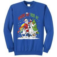 Where My HoS At Santa Claus Riding Unicorn Happy Christmas Gift Tall Sweatshirt