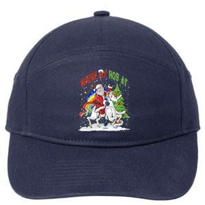 Where My HoS At Santa Claus Riding Unicorn Happy Christmas Gift 7-Panel Snapback Hat