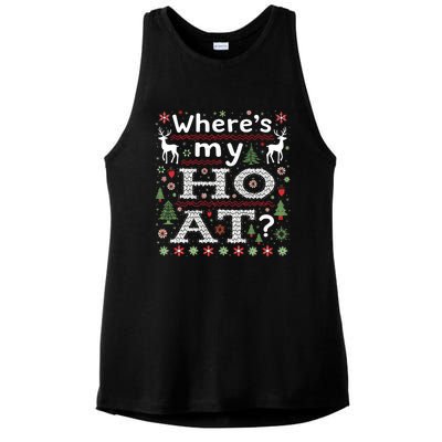 Where My HoS At Ho Matching Couple Christmas Ugly Gift Ladies PosiCharge Tri-Blend Wicking Tank