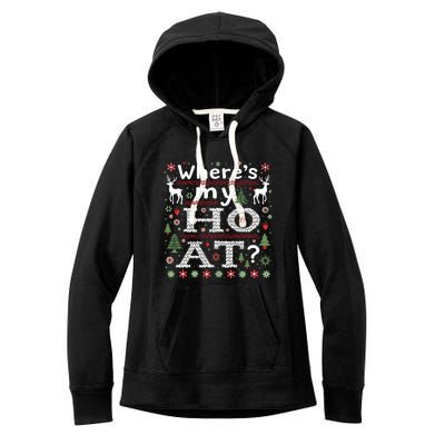 Where My HoS At Ho Matching Couple Christmas Ugly Gift Women's Fleece Hoodie