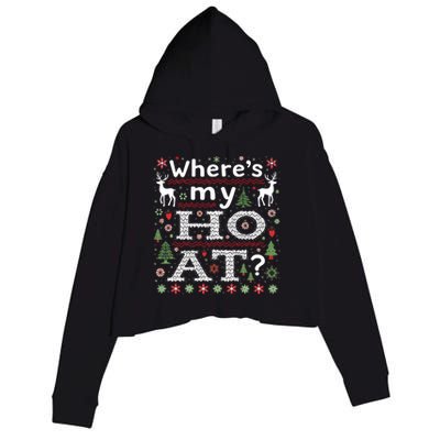 Where My HoS At Ho Matching Couple Christmas Ugly Gift Crop Fleece Hoodie