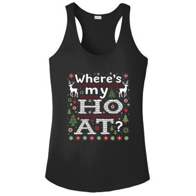 Where My HoS At Ho Matching Couple Christmas Ugly Gift Ladies PosiCharge Competitor Racerback Tank