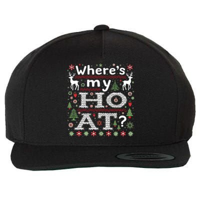 Where My HoS At Ho Matching Couple Christmas Ugly Gift Wool Snapback Cap