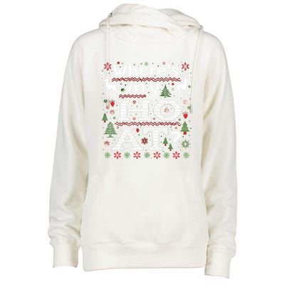 Where My HoS At Ho Matching Couple Christmas Ugly Gift Womens Funnel Neck Pullover Hood