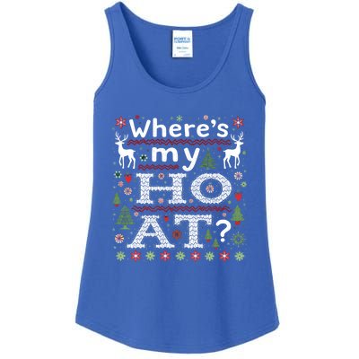 Where My HoS At Ho Matching Couple Christmas Ugly Gift Ladies Essential Tank