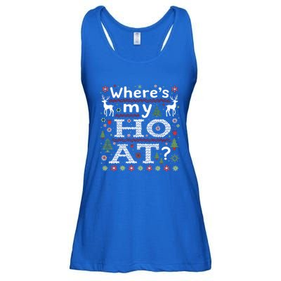 Where My HoS At Ho Matching Couple Christmas Ugly Gift Ladies Essential Flowy Tank