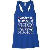 Where My HoS At Ho Matching Couple Christmas Ugly Gift Women's Racerback Tank