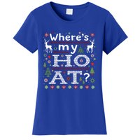 Where My HoS At Ho Matching Couple Christmas Ugly Gift Women's T-Shirt