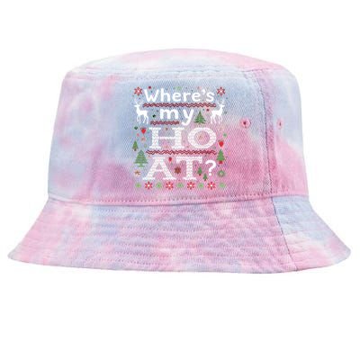 Where My HoS At Ho Matching Couple Christmas Ugly Gift Tie-Dyed Bucket Hat