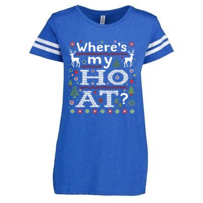 Where My HoS At Ho Matching Couple Christmas Ugly Gift Enza Ladies Jersey Football T-Shirt