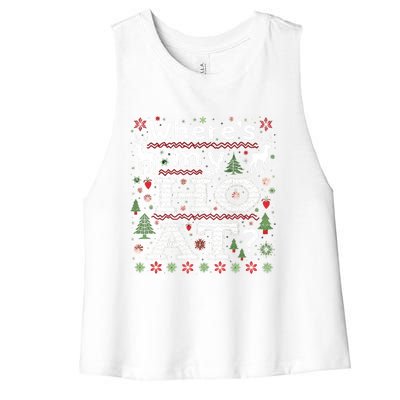 Where My HoS At Ho Matching Couple Christmas Ugly Gift Women's Racerback Cropped Tank