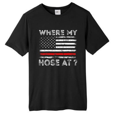 Where My Hose At Firefighter Tall Fusion ChromaSoft Performance T-Shirt