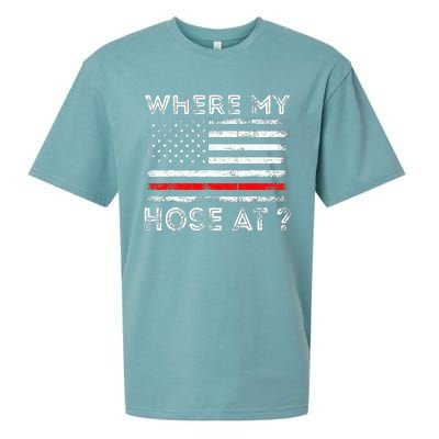 Where My Hose At Firefighter Sueded Cloud Jersey T-Shirt