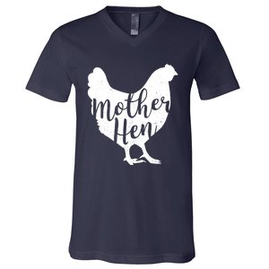 Wo Mother Hen Happy Mother's Day Cute Chicken Gift For Ladies VNeck V-Neck T-Shirt