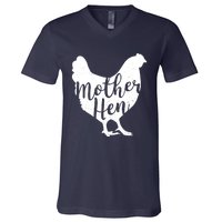 Wo Mother Hen Happy Mother's Day Cute Chicken Gift For Ladies VNeck V-Neck T-Shirt