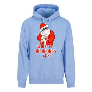 Where My Ho Ho HoS At Inappropriate Funny Christmas Adult Gift Unisex Surf Hoodie