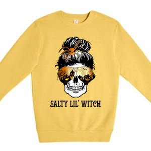 Witchy Mama Halloween Skull Witch Mom Spooky Gift Premium Crewneck Sweatshirt