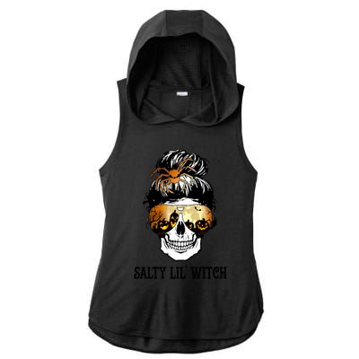 Witchy Mama Halloween Skull Witch Mom Spooky Gift Ladies PosiCharge Tri-Blend Wicking Draft Hoodie Tank