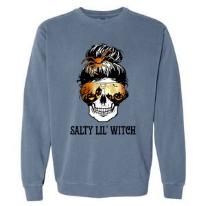 Witchy Mama Halloween Skull Witch Mom Spooky Gift Garment-Dyed Sweatshirt