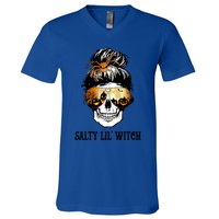 Witchy Mama Halloween Skull Witch Mom Spooky Gift V-Neck T-Shirt