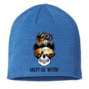 Witchy Mama Halloween Skull Witch Mom Spooky Gift Sustainable Beanie