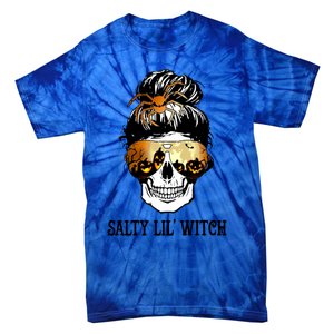 Witchy Mama Halloween Skull Witch Mom Spooky Gift Tie-Dye T-Shirt