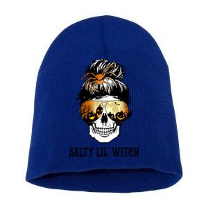 Witchy Mama Halloween Skull Witch Mom Spooky Gift Short Acrylic Beanie