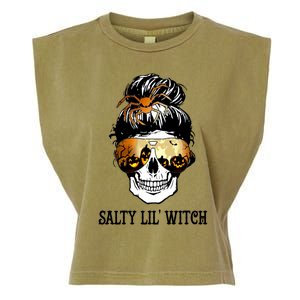 Witchy Mama Halloween Skull Witch Mom Spooky Gift Garment-Dyed Women's Muscle Tee