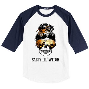 Witchy Mama Halloween Skull Witch Mom Spooky Gift Baseball Sleeve Shirt