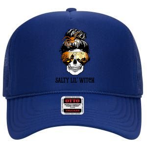 Witchy Mama Halloween Skull Witch Mom Spooky Gift High Crown Mesh Back Trucker Hat