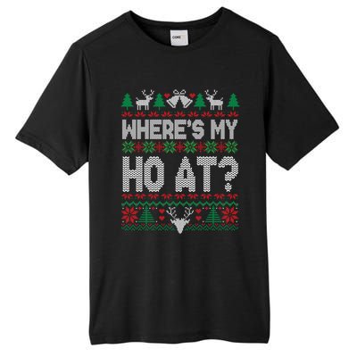 Where My HoS At Ho Matching Couple Christmas Ugly Cute Gift Tall Fusion ChromaSoft Performance T-Shirt