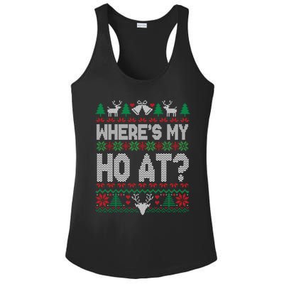 Where My HoS At Ho Matching Couple Christmas Ugly Cute Gift Ladies PosiCharge Competitor Racerback Tank